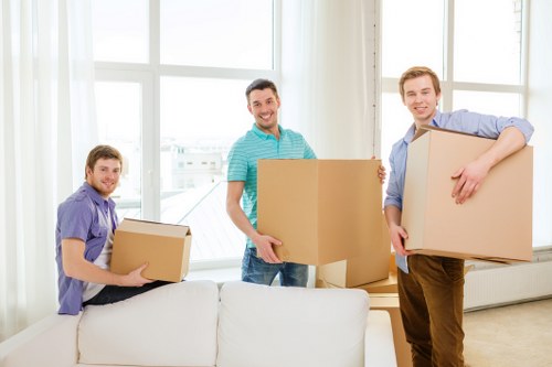 Packed boxes and furniture ready for a Dulwich house removal