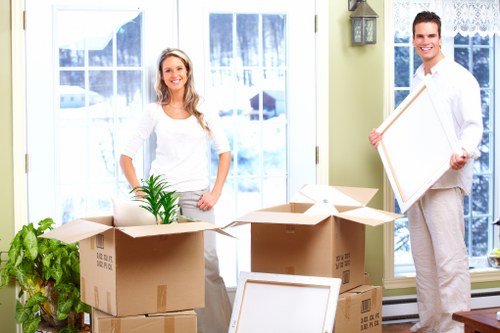 Careful loading of furniture and boxes into a van for a Dulwich move