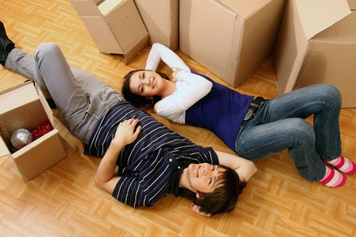 Furniture and boxes loaded for transport in South London